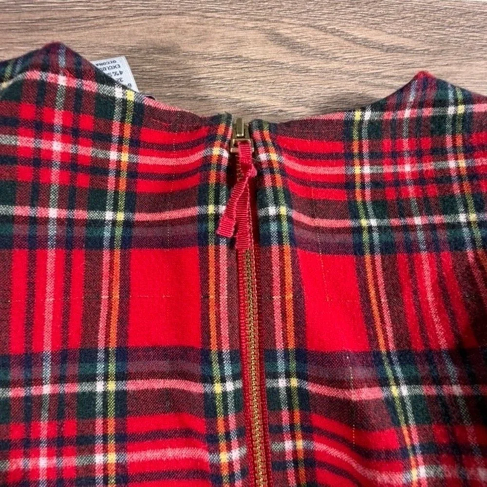 Vineyard Vines Girls Red Tartan Plaid Ruffle Shift Dress Size 12 Holiday Party